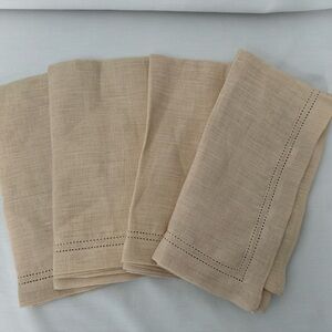 Williams Sonoma hemstitched linen napkins set of 4